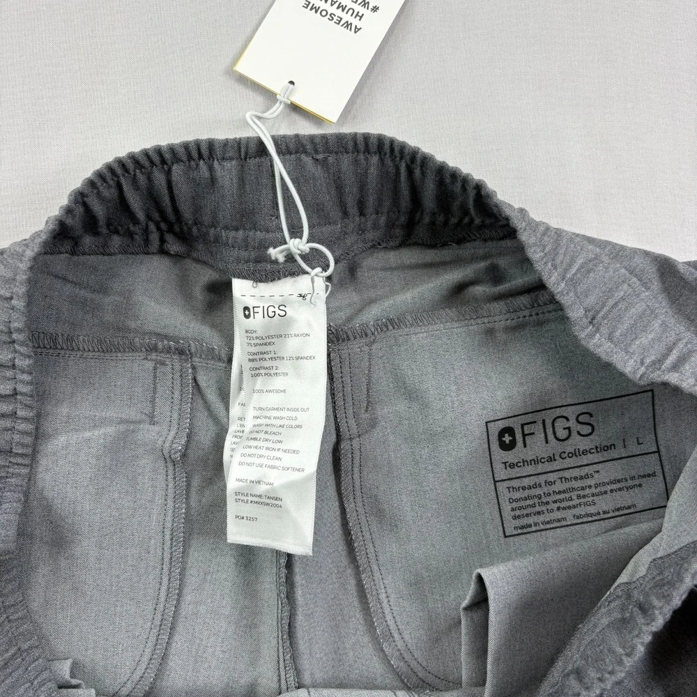 Figs Scrub Pants Mens Large Gray Tansen Jogger Nurse Medical Uniform NEW